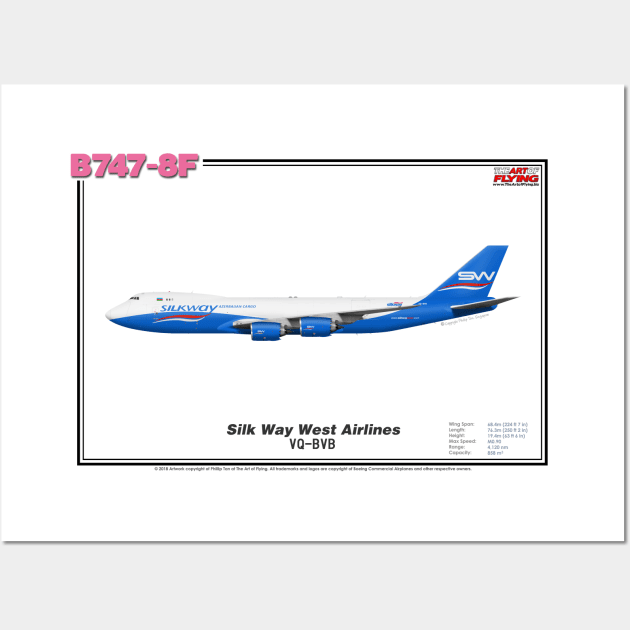 Boeing B747-8F - Silk Way West Airlines (Art Print) Wall Art by TheArtofFlying